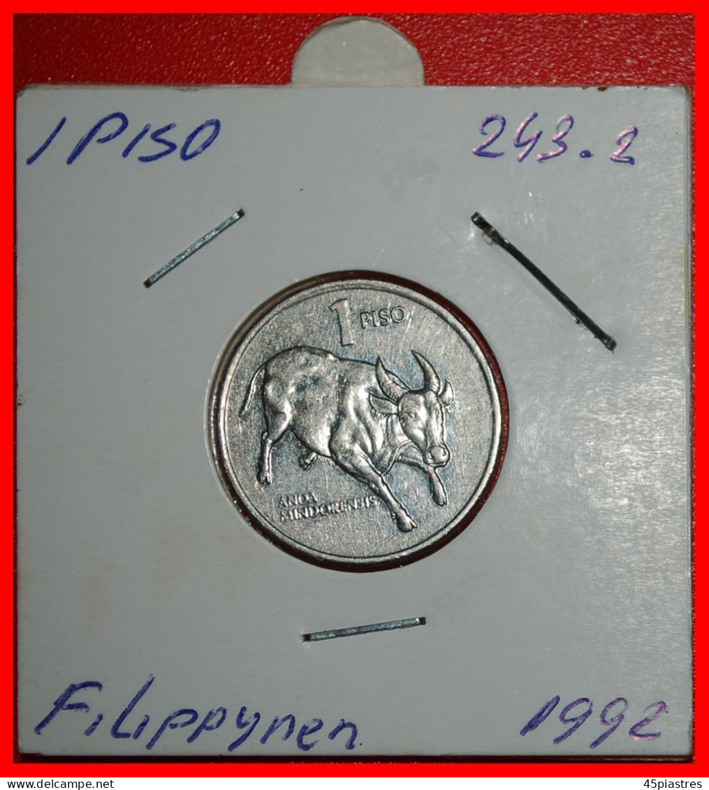 * BULL (1991-1994): PHILIPPINES  1 PISO 1992 MINT LUSTER! IN HOLDER! · LOW START · NO RESERVE! - Filippijnen