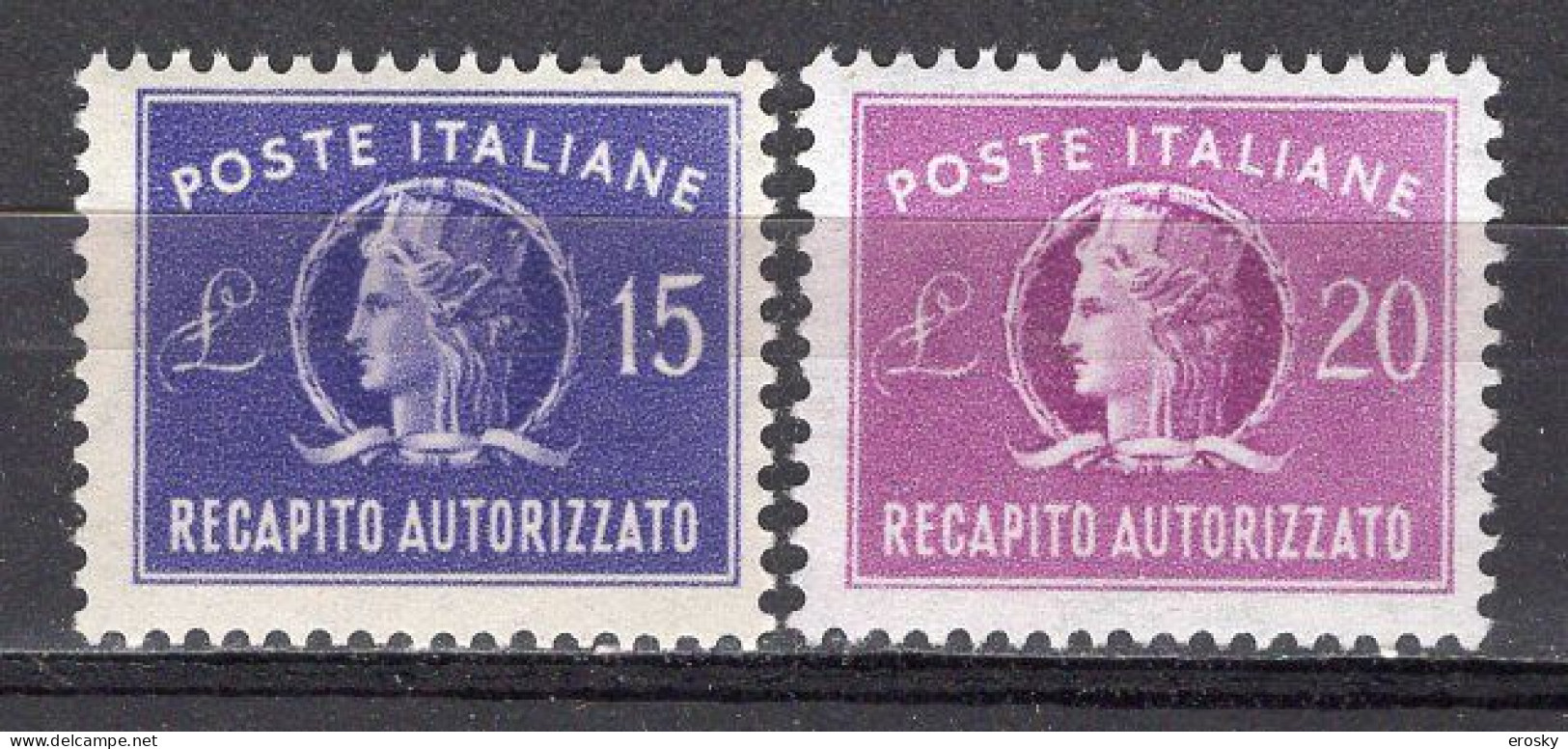 Y6198 - ITALIA RECAPITO Ss N°10/11 - ITALIE EXPRES Yv N°36/37 ** - Poste Exprèsse/pneumatique