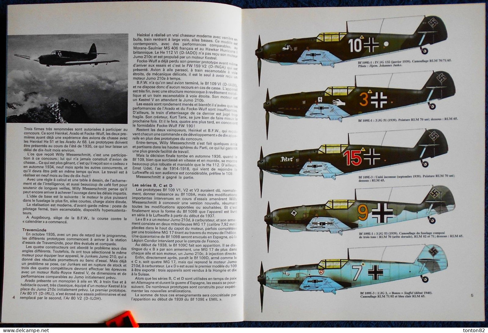 Spécial Mach Le Dernière Guerre - MESSERSCHMITT BF 109E - Éditions ATLAS - ( 1978 ) - Vliegtuig