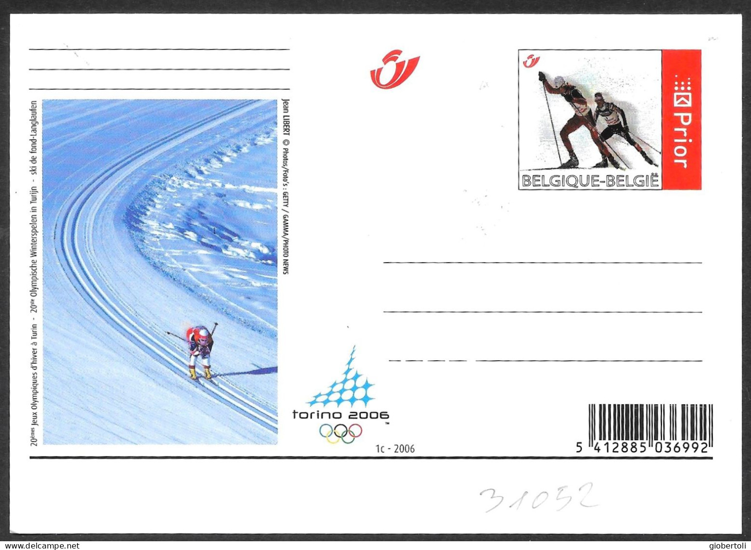 Belgio/Belgium/Belgique: Intero, Stationery, Entier, Sci Di Fondo, Cross Country Skiing, Ski De Fond - Hiver 2006: Torino