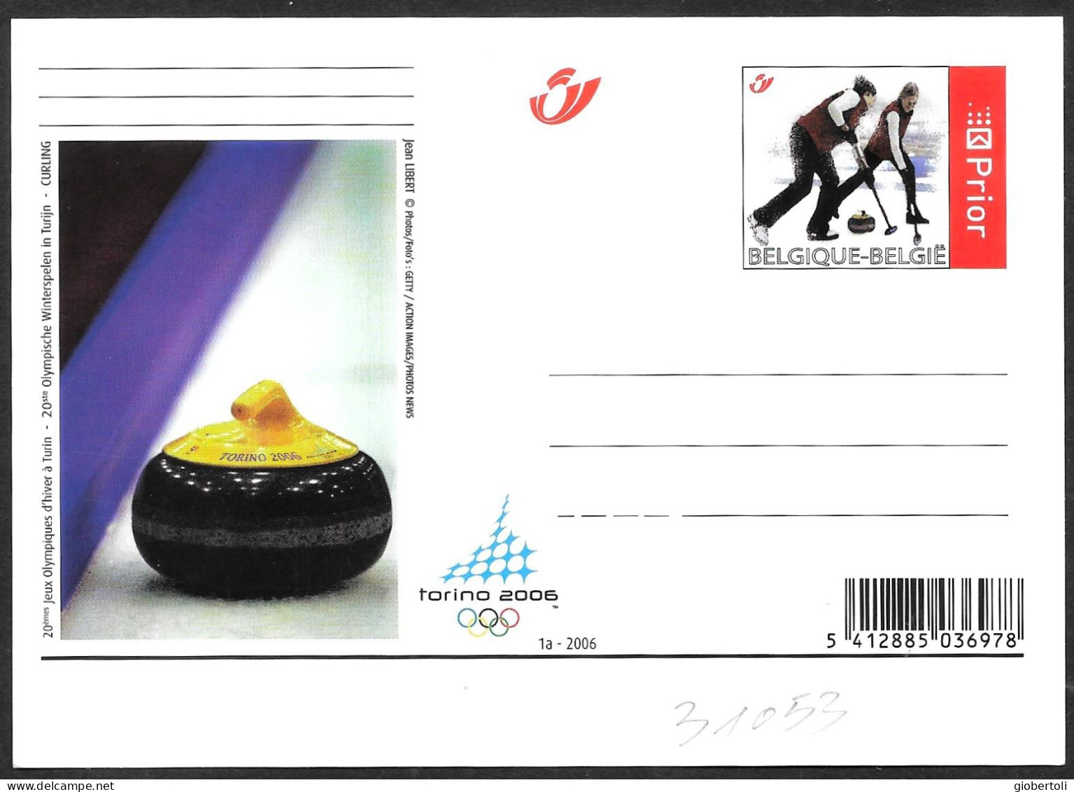 Belgio/Belgium/Belgique: Intero, Stationery, Entier, Curling - Hiver 2006: Torino