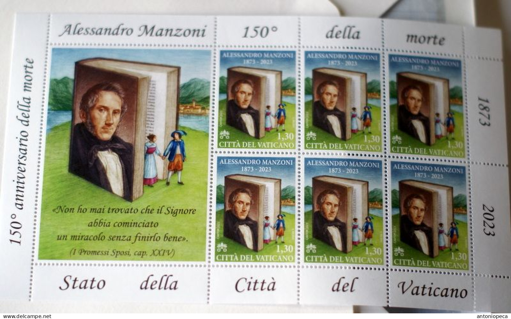 VATICAN 2023, 150 ANNI MORTE ALESSANDRO MANZONI, MINISHEET MNH** - Unused Stamps