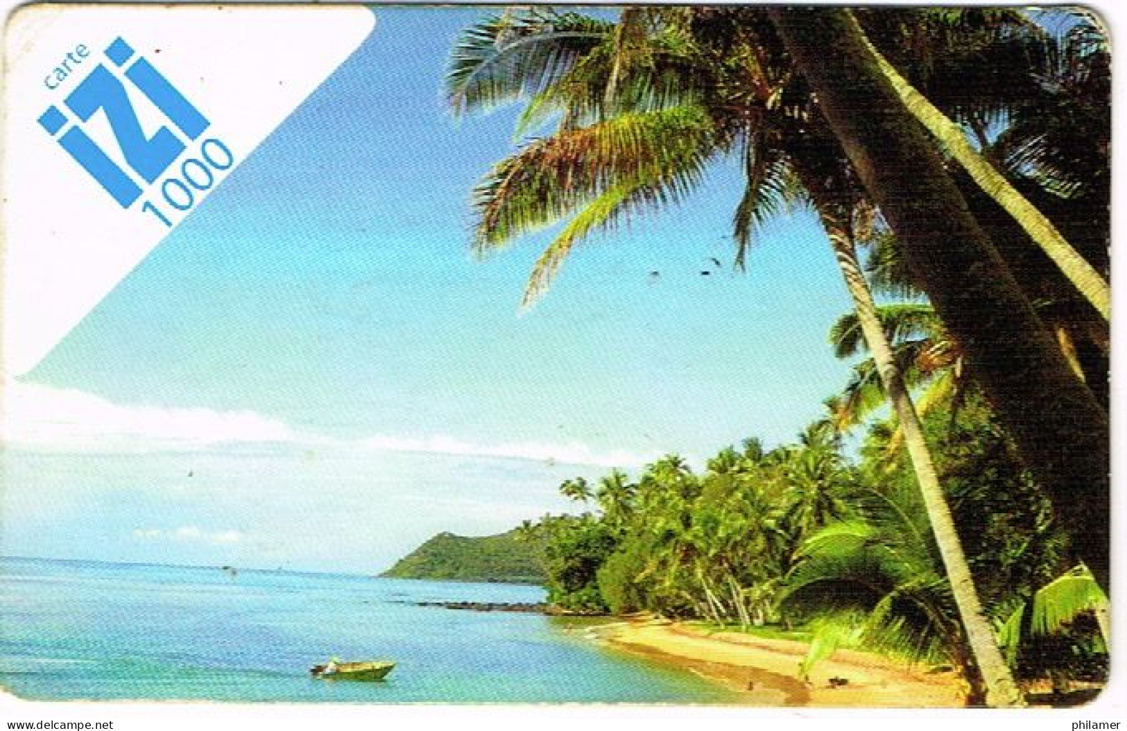 Nouvelle Caledonie Caledonie Telecarte Phonecard Prepayee IZI 1000 Francs Plage Lagon Ex 2014 Ut BE - Neukaledonien