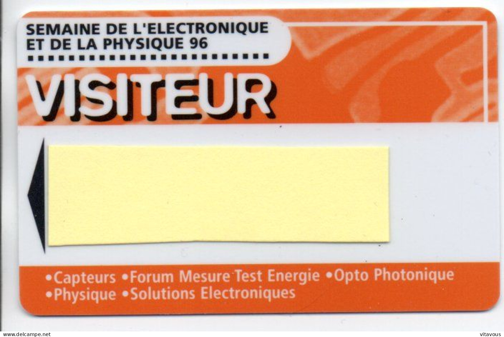 Carte Salon Badge Semaine De L'électronique Et Physique 96 Card Magnétique Karte (salon 531) - Badge Di Eventi E Manifestazioni