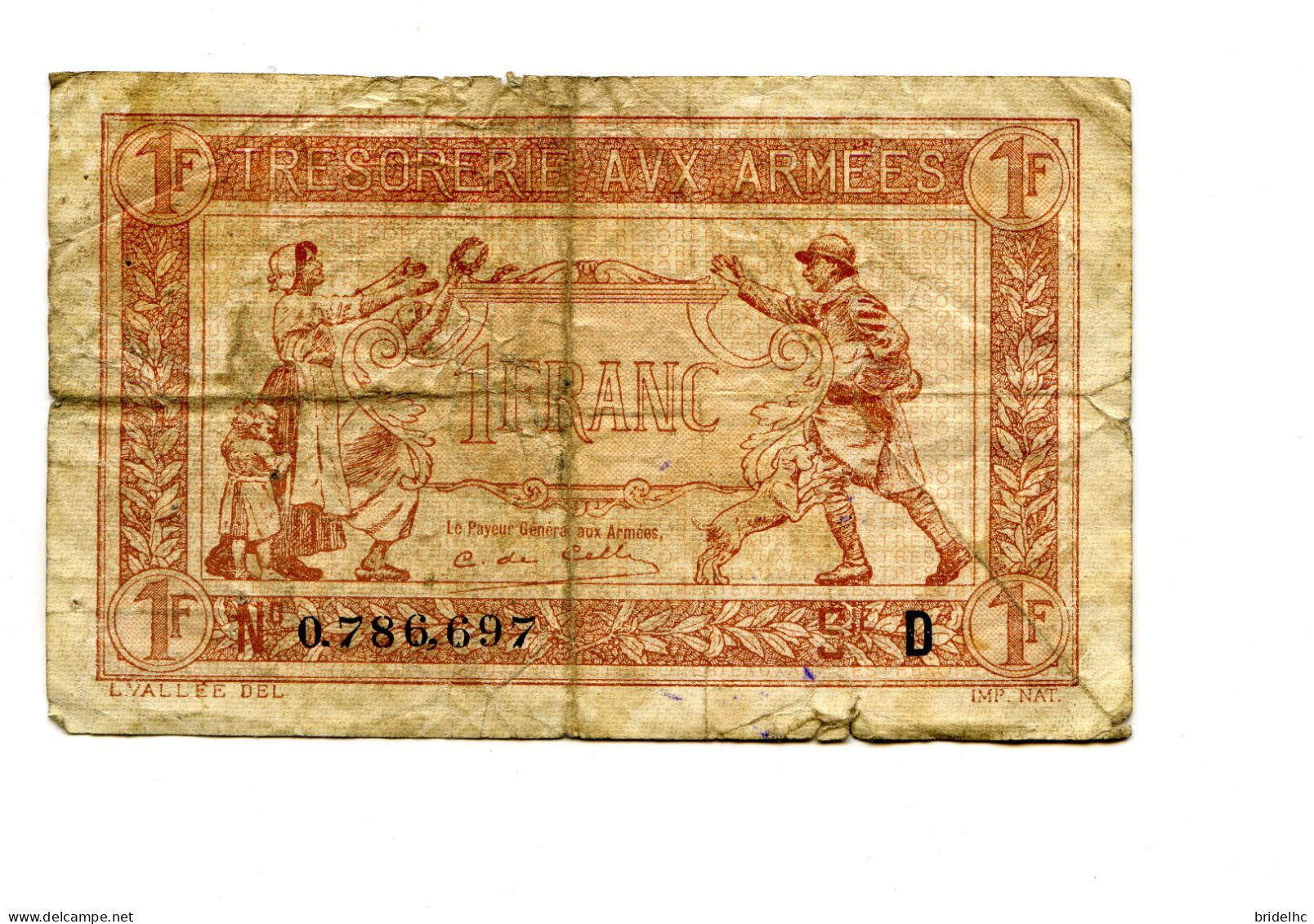 1 Franc Trésorerie Aux Armées - Notgeld