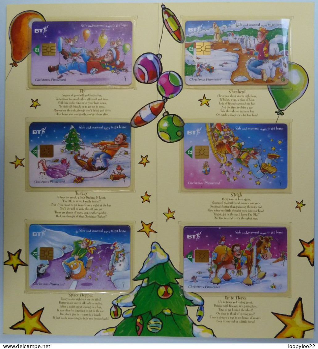 UK - Great Britain - BT - Set Of 6 - Home In Time For Christmas - Safe And Seasonal Ways To Get Home - Mint In Folder - Colecciones