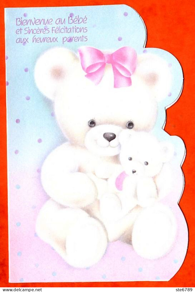 Carte Naissance Sincères Félicitations Pour L'heureux Evènement  Bébé Nounours Peluches Carte Vierge TBE - Naissance