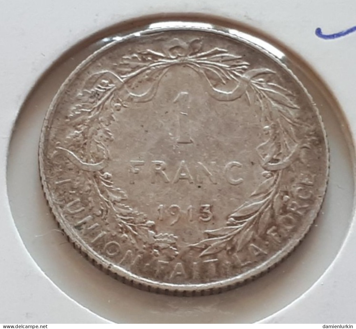 BELGIQUE ALBERT PREMIER 1 FRANC 1913 ARGENT/ZILVER/SILBER/SILVER COTES : 5€-10€-15€-25€ - 1 Franco