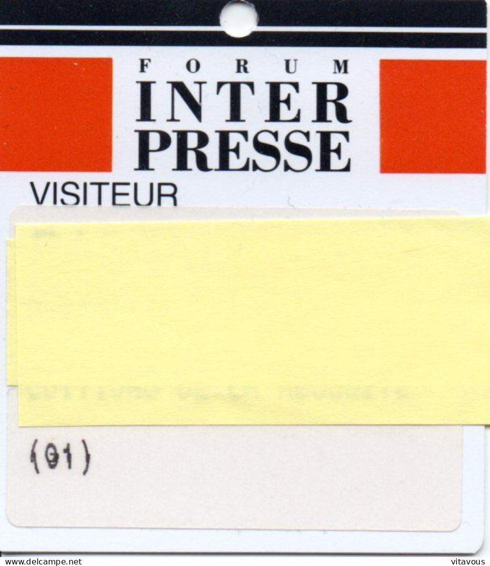 CARTE ENTREE SALON  BADGE - INTER PRESSE  Card Karte  (W 02) - Exhibition Cards