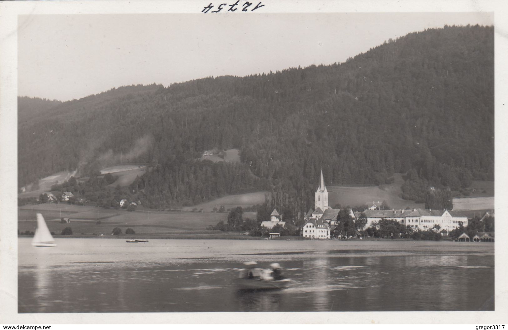 D9238) OSSIACH Am Ossiachersee - Kärnten - Tolle Alte FOTO AK  Kirche Häuser Boot - Ossiachersee-Orte