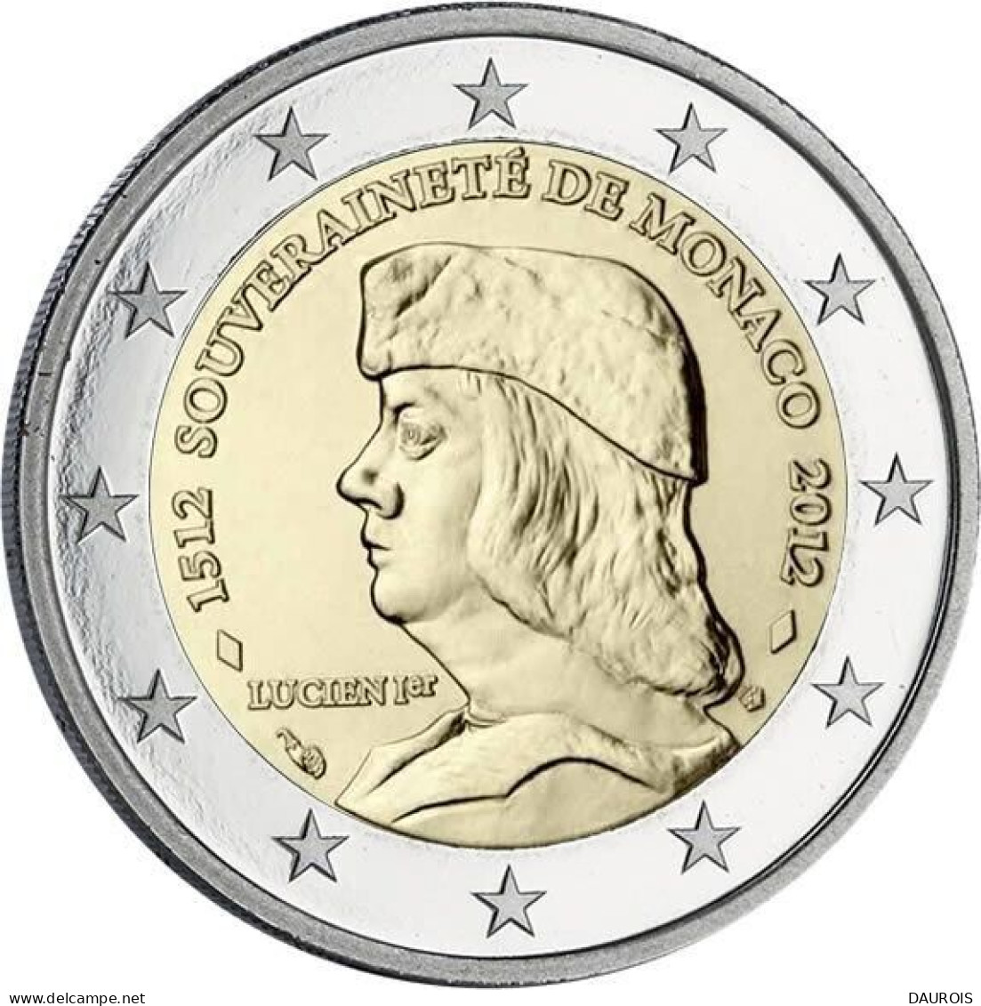 Monaco 2 Euros Commémo. 2012 - Lucien Grimaldi - Autres & Non Classés