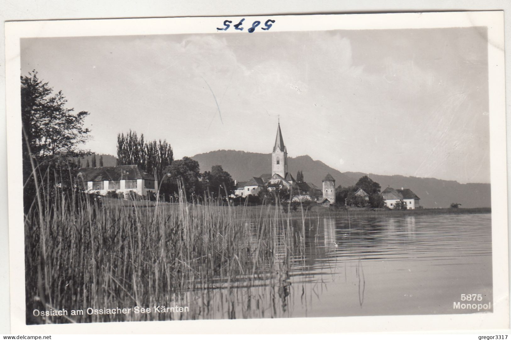 D9242) OSSIACH Am Ossiacher See In Kärnten - Blick über Schilf Auf Kirche U. Häuser ALT - Ossiachersee-Orte