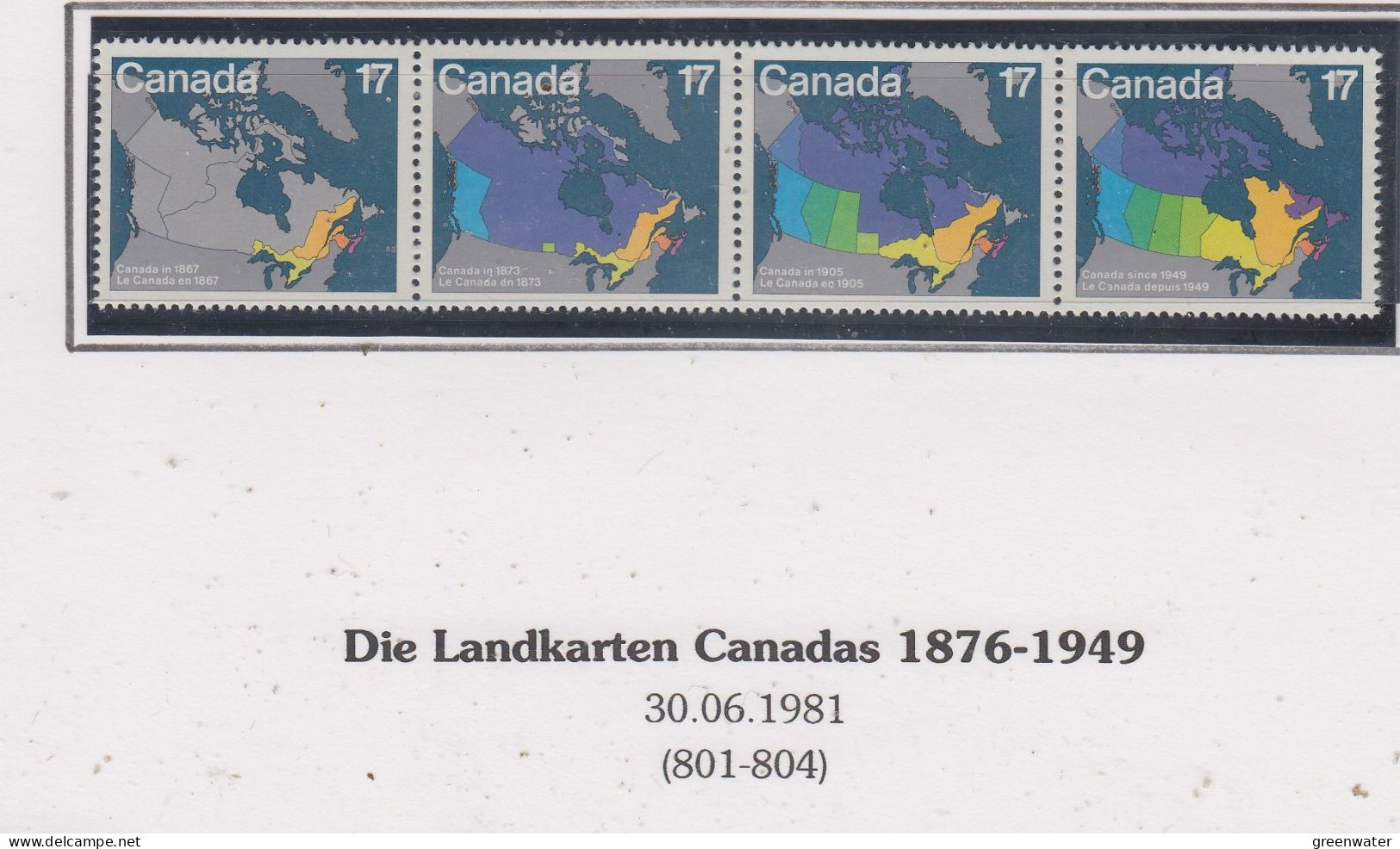 Canada 1981 Maps Of Canada Strip Of 4 ** Mnh  (CN156A) - Unused Stamps