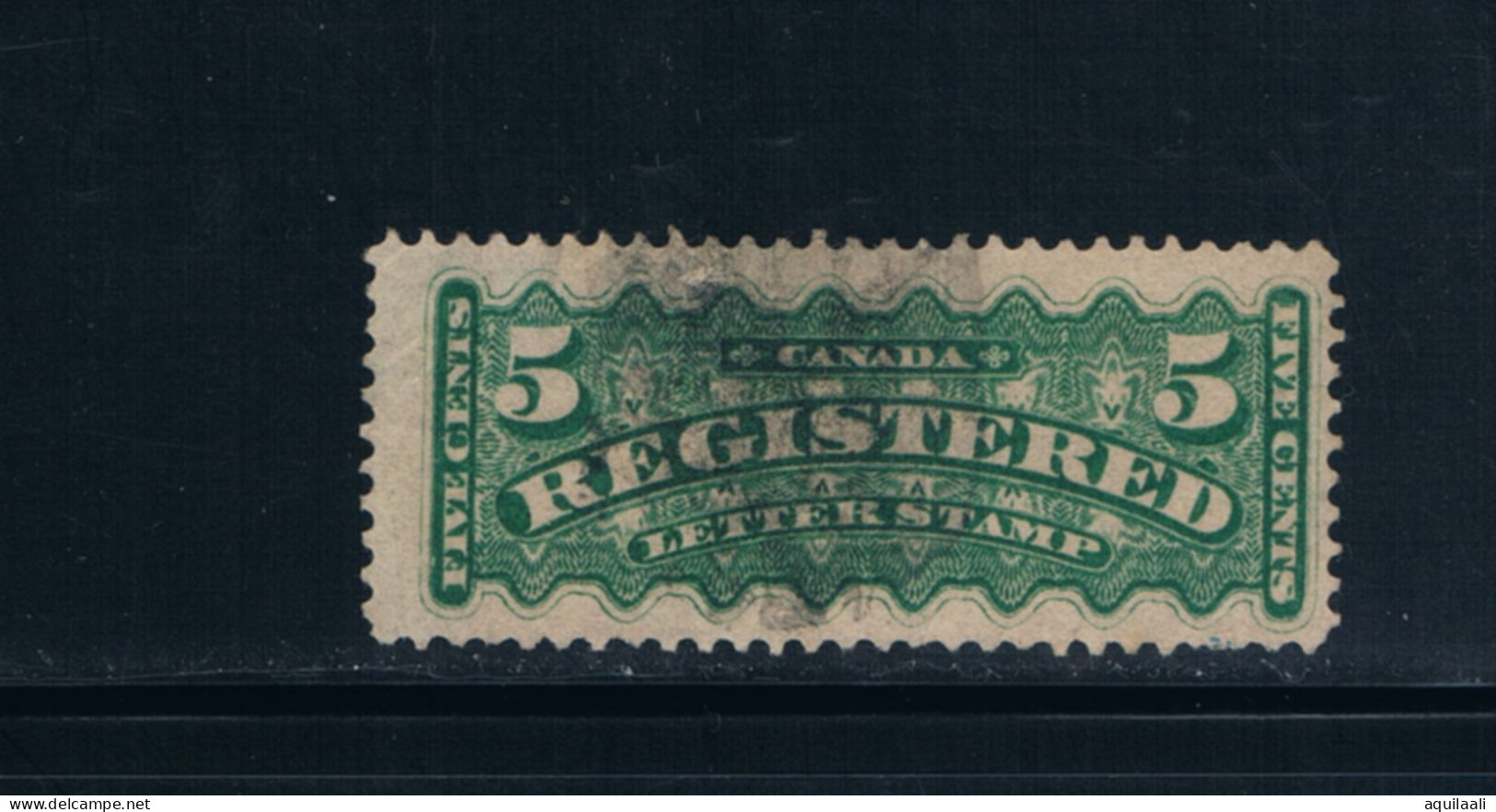 CANADA 1878,  Registration 5.c. Green. - Andere & Zonder Classificatie