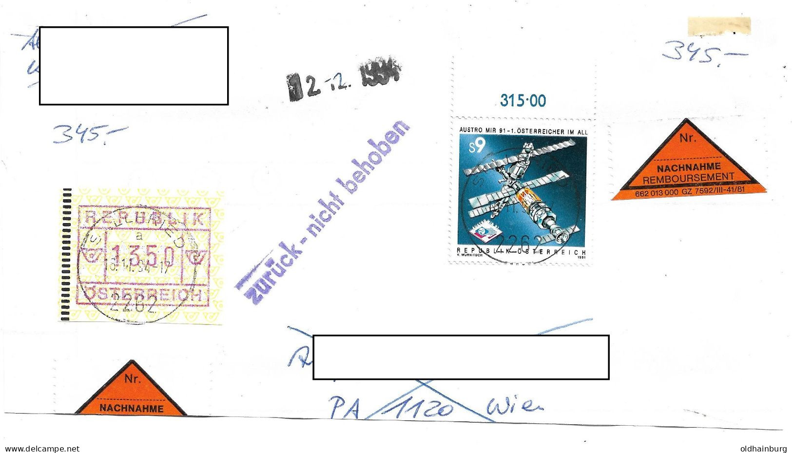1615v: Österreich- ATM Ausgabe II Aus 1988: Briefstück Mit Echtgelaufener 13.50 ÖS Gest. 2262 Stillfried - Gänserndorf
