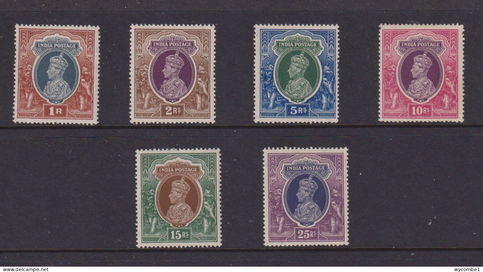 INDIA - 1937 George VI Multiple Star Watermark Set Hinged Mint - 1936-47 Roi Georges VI