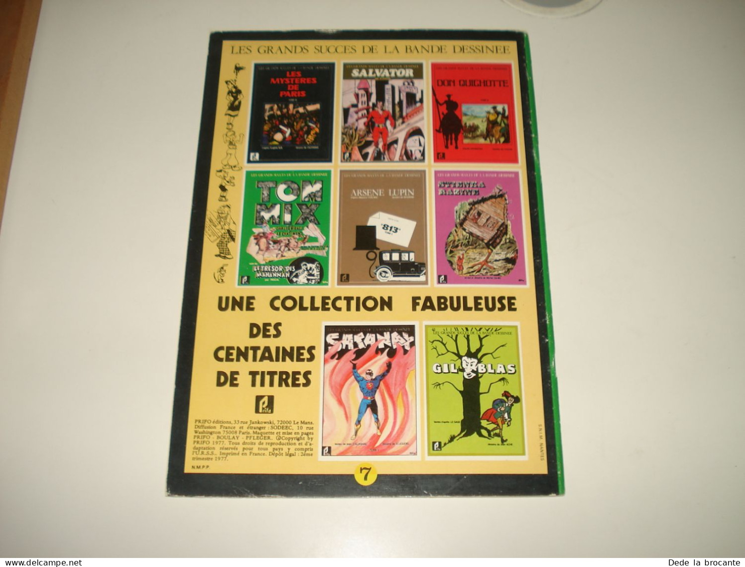 C53 / Lot de 5 E.O noir et blanc " Grands succès de la bande dessinée " N° 6-7-13-17-21 de 1977