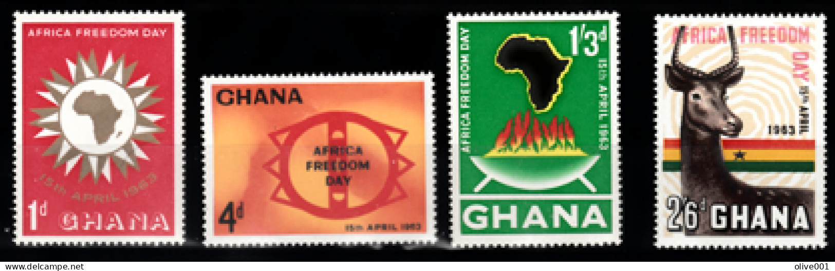 Ghane - 1963 Journée De La Libeerté En Afrique- Série Complète 4 Tp Y&T N° 127/30 MNH ** Neufs- New - Nuovo - Ghana (1957-...)