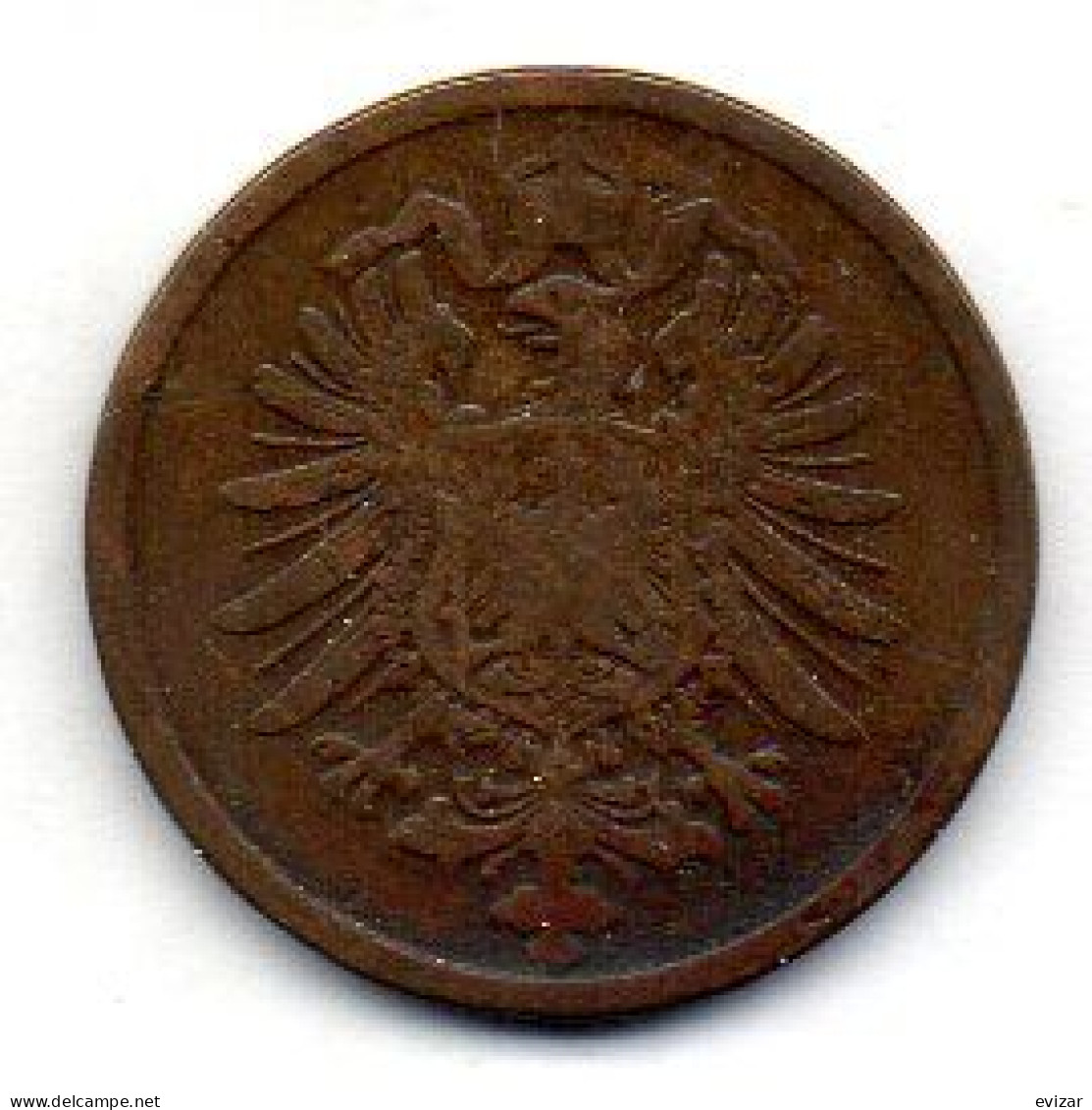 GERMANY - EMPIRE, 2 Pfennig, Copper, Year 1876-B, KM # 2 - 2 Pfennig