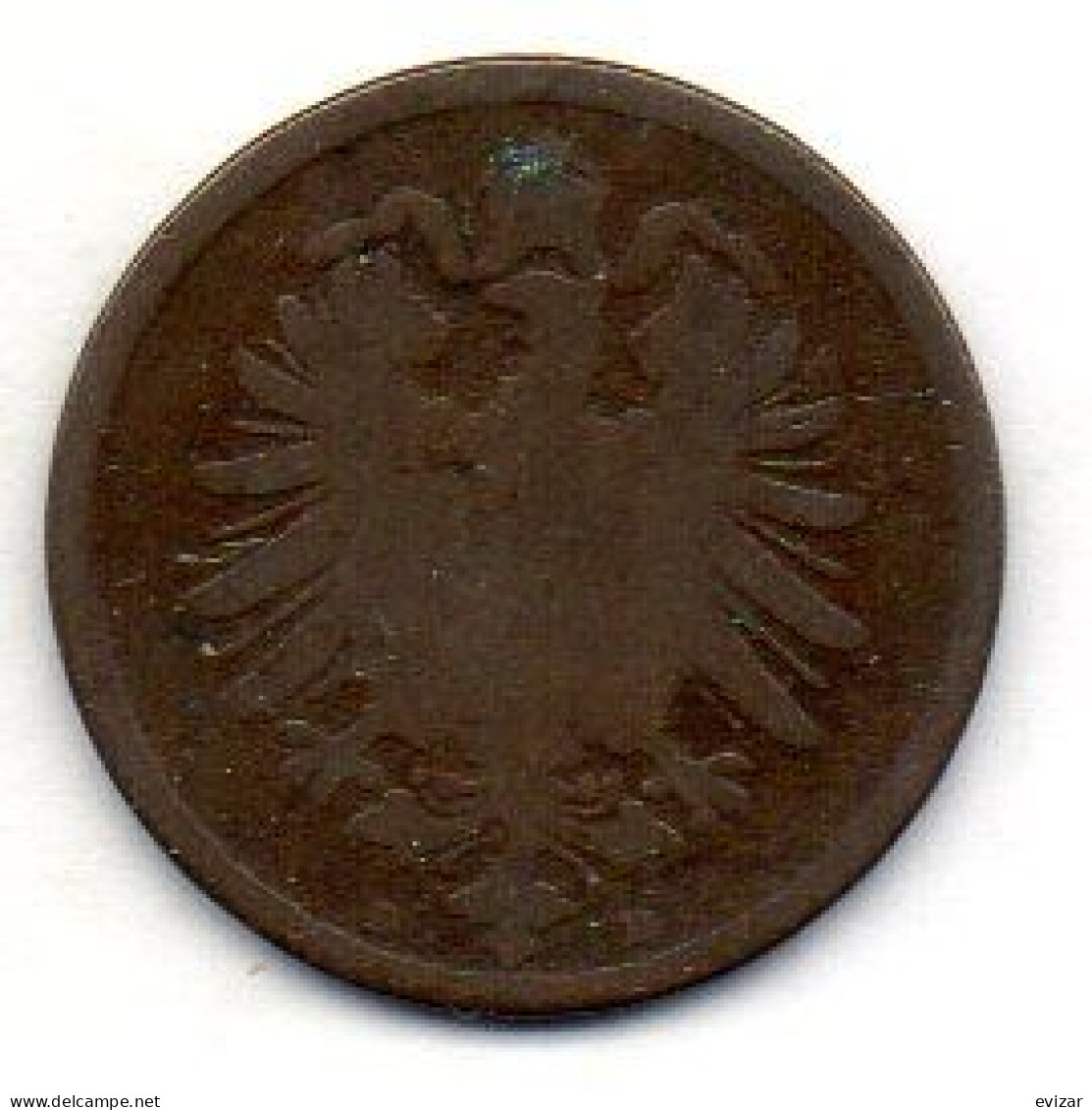 GERMANY - EMPIRE, 2 Pfennig, Copper, Year 1874-D, KM # 2 - 2 Pfennig