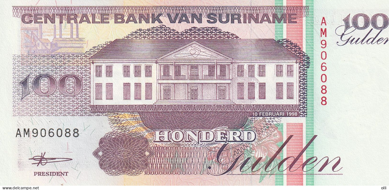 Surinam - 100 Gulden 1998   P-139  UNC - Surinam