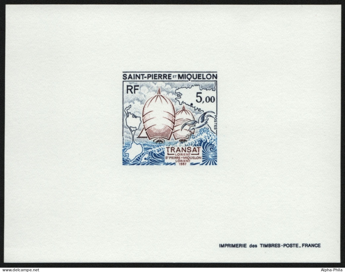 St. Pierre & Miquelon 1987 - Mi-Nr. 545 ** - MNH - Epreuve De Luxe - Schiffe - Sin Dentar, Pruebas De Impresión Y Variedades