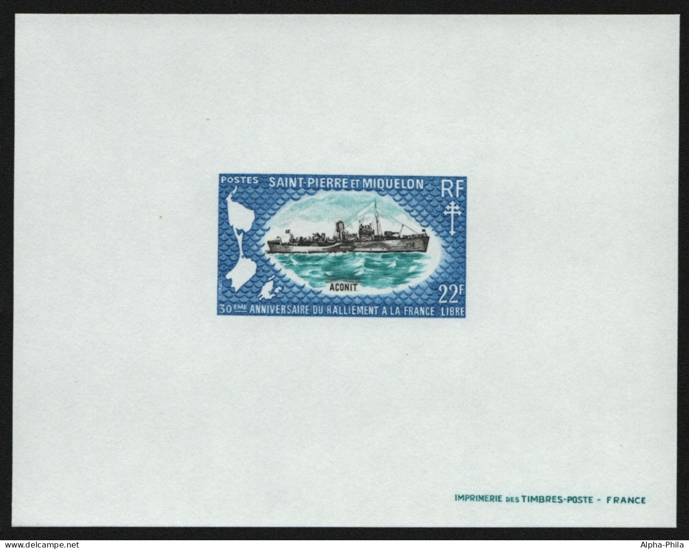 St. Pierre & Miquelon 1971 - Mi-Nr. 471 ** - MNH - Epreuve De Luxe - Schiffe - Sin Dentar, Pruebas De Impresión Y Variedades