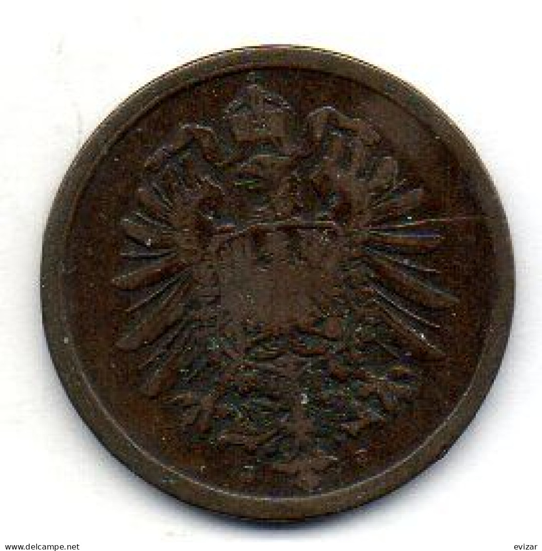 GERMANY - EMPIRE, 2 Pfennig, Copper, Year 1875-J, KM # 2 - 2 Pfennig