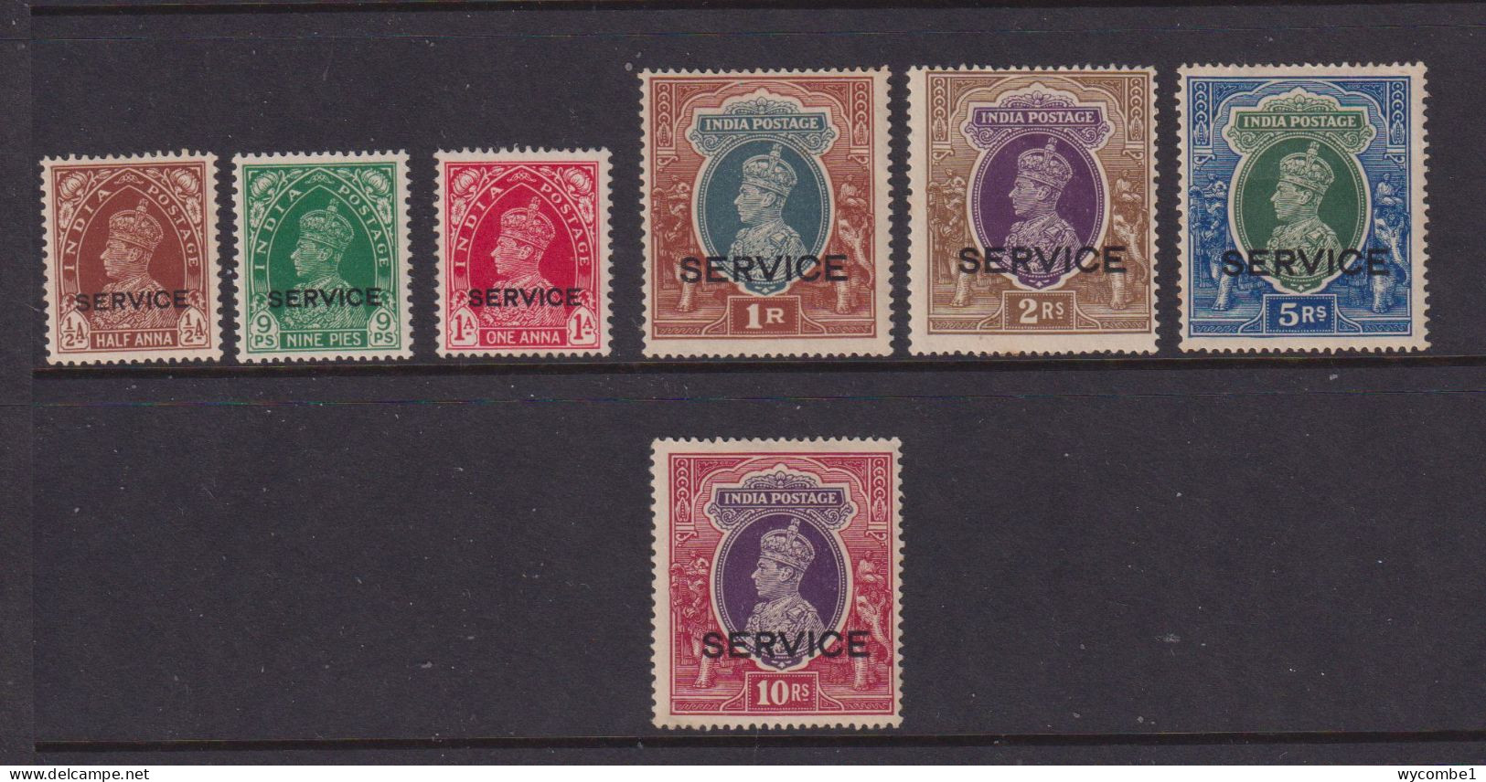 INDIA - 1937 George VI Official Opt Service Set Hinged Mint - 1936-47 Roi Georges VI