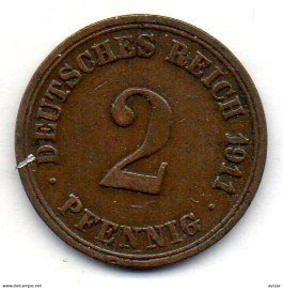 GERMANY - EMPIRE, 2 Pfennig, Copper, Year 1911-A, KM # 16 - 2 Pfennig