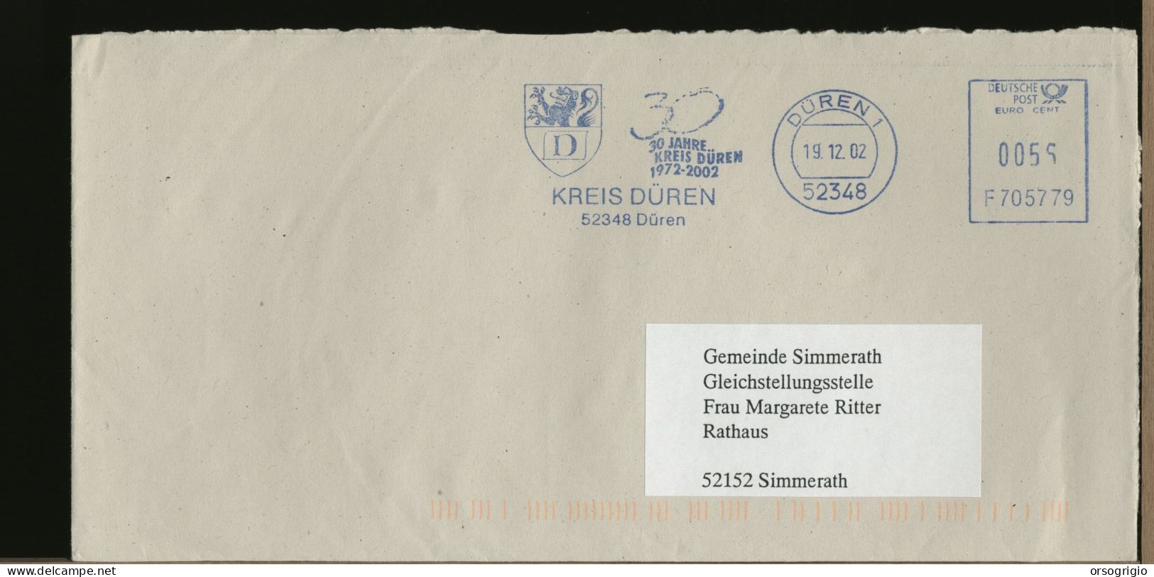 GERMANY - DEUTSCHE - EMA -  DUREN  KREIS - Briefe U. Dokumente