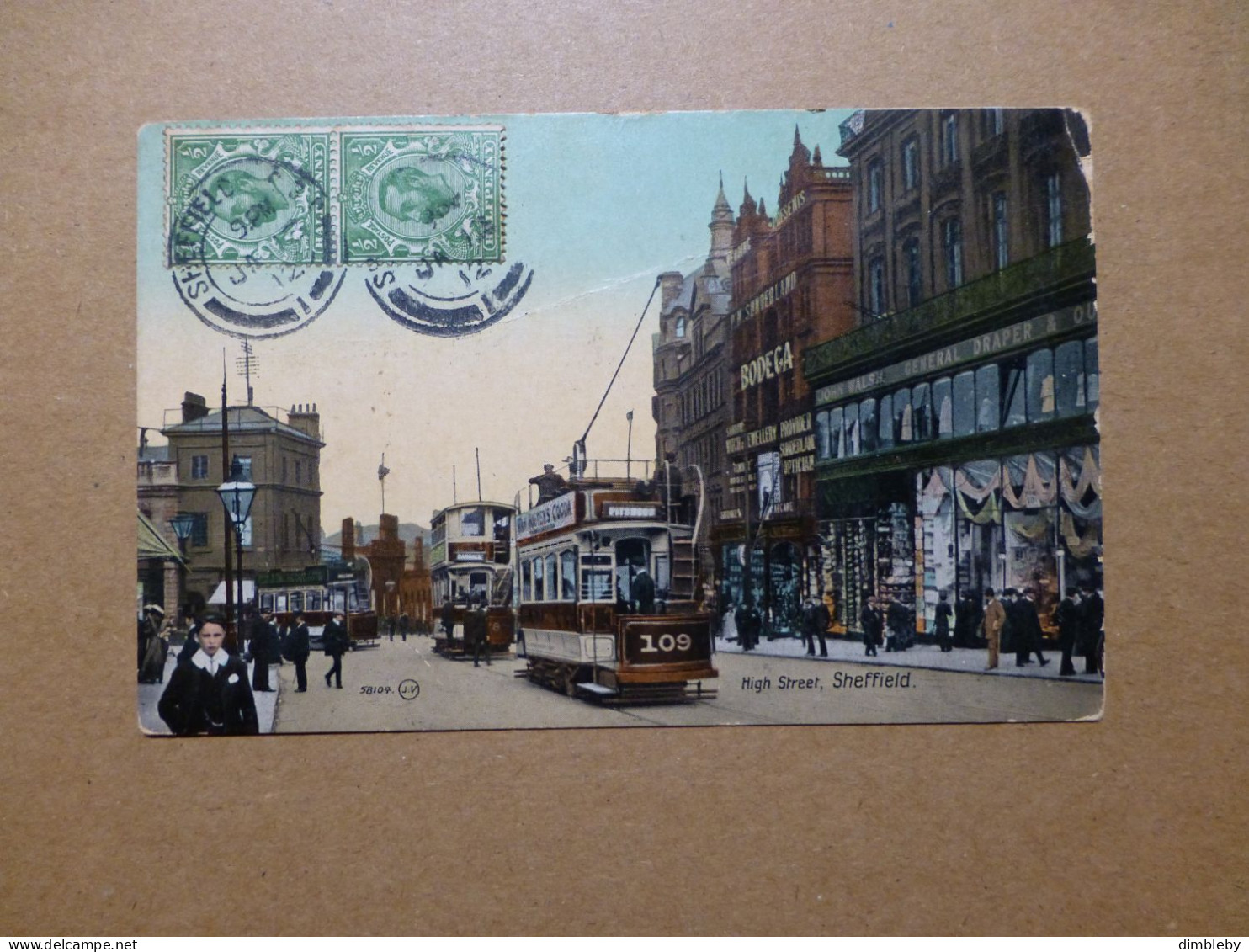 Sheffield , High Street 1912  - Straasenbahnen  / Valentine's Series (9748) Zustand - Sheffield