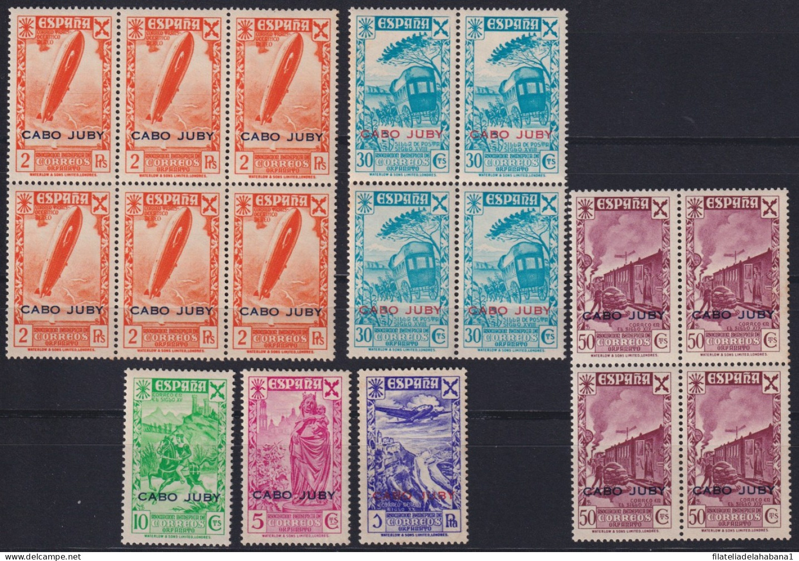 F-EX40168 CABO JUBY ESPAÑA SPAIN 1943 ORIGINAL GUM BENEFICENCIA OVERPRINT.   - Cabo Juby