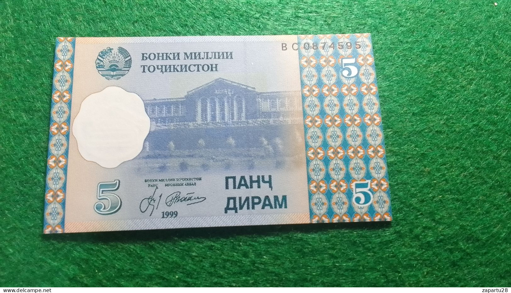 TACİKİSTAN-         5      DIRHAM         UNC - Tajikistan