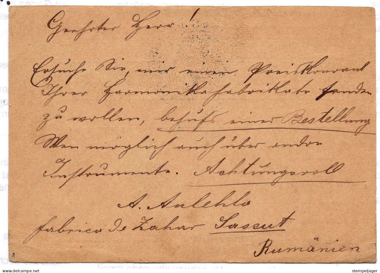 1894 Wien BESTELLT  63  7/3 (= Bernardgasse) Auf Postkarte Rumänien Sascut - Brieven En Documenten