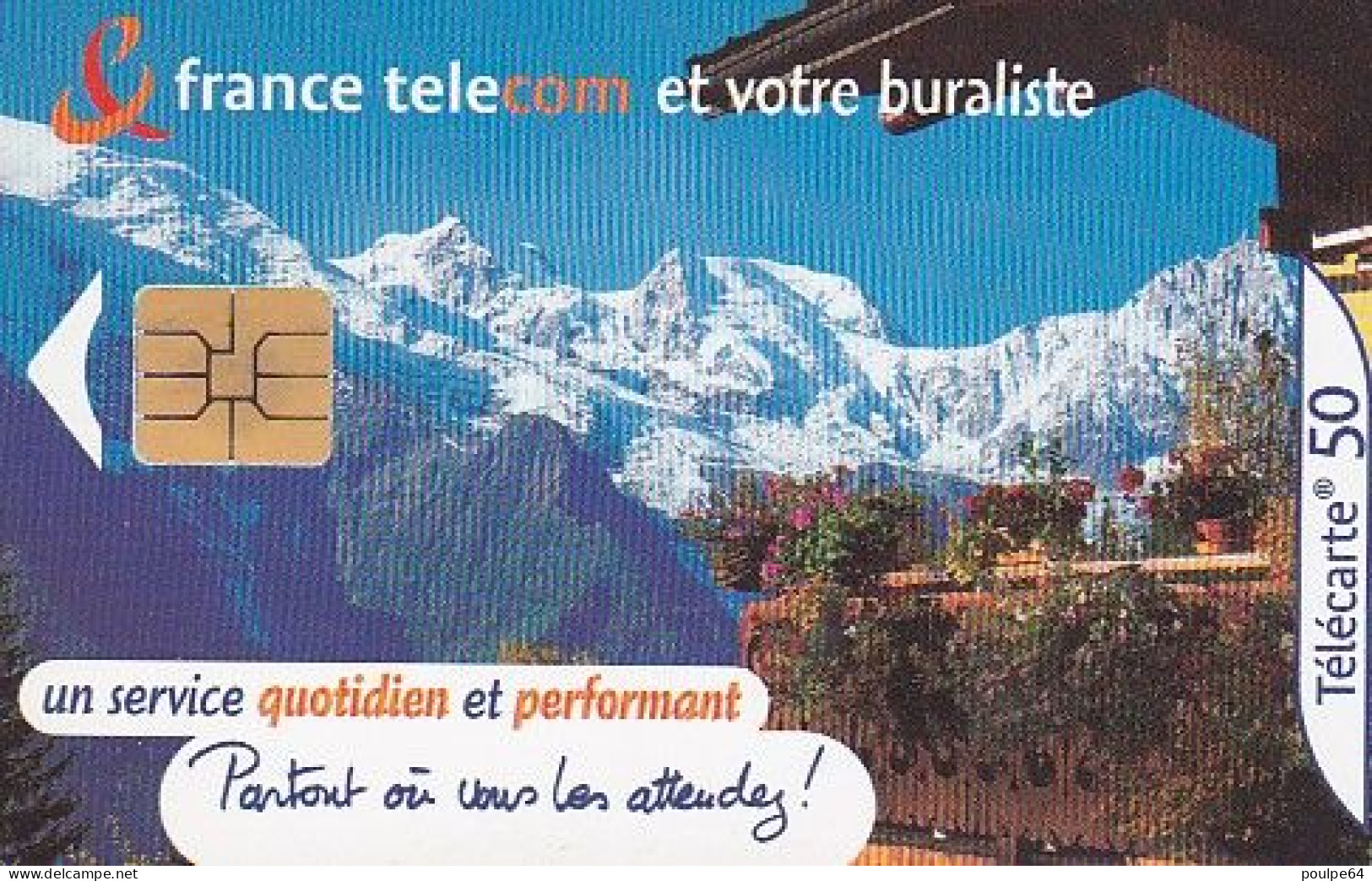 F1097  11/2000 - BURALISTE " Montagne " - 50 SO3 - (verso : N° Espacées - Deux Lignes Vers Gauche) - 2000