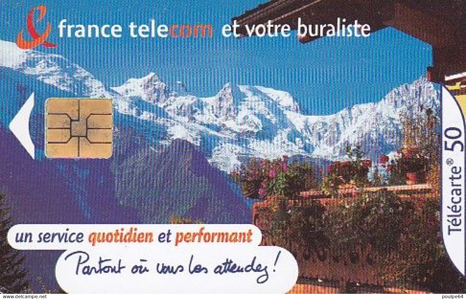 F1097  11/2000 - BURALISTE " Montagne " - 50 SO3 - (verso : N° Espacées - Deux Lignes Vers Droite) - 2000