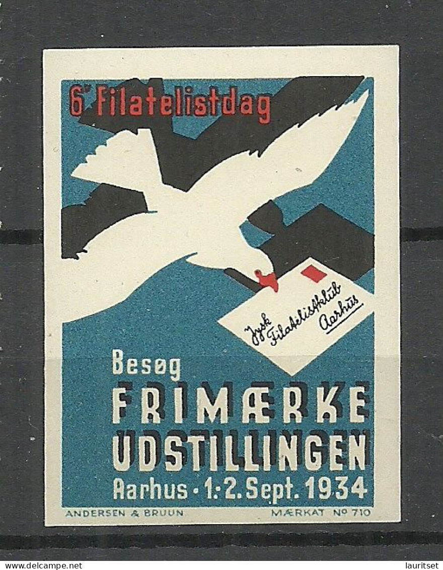 Denmark 1934 6. Philatelistentag Philatelic Exhibition Advertising Poster Stamp MNH - Esposizioni Filateliche