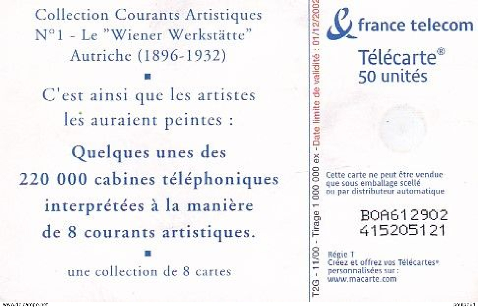 F1100  11/2000 - AUTRICHE " Courants Artistiques " - 50 GEM2 - 2000