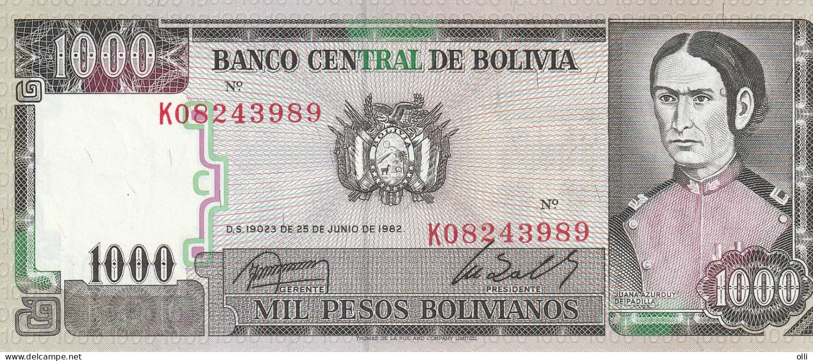 Bolivia 1000 Bolivianos 1982  P-167 UNC - Bolivien