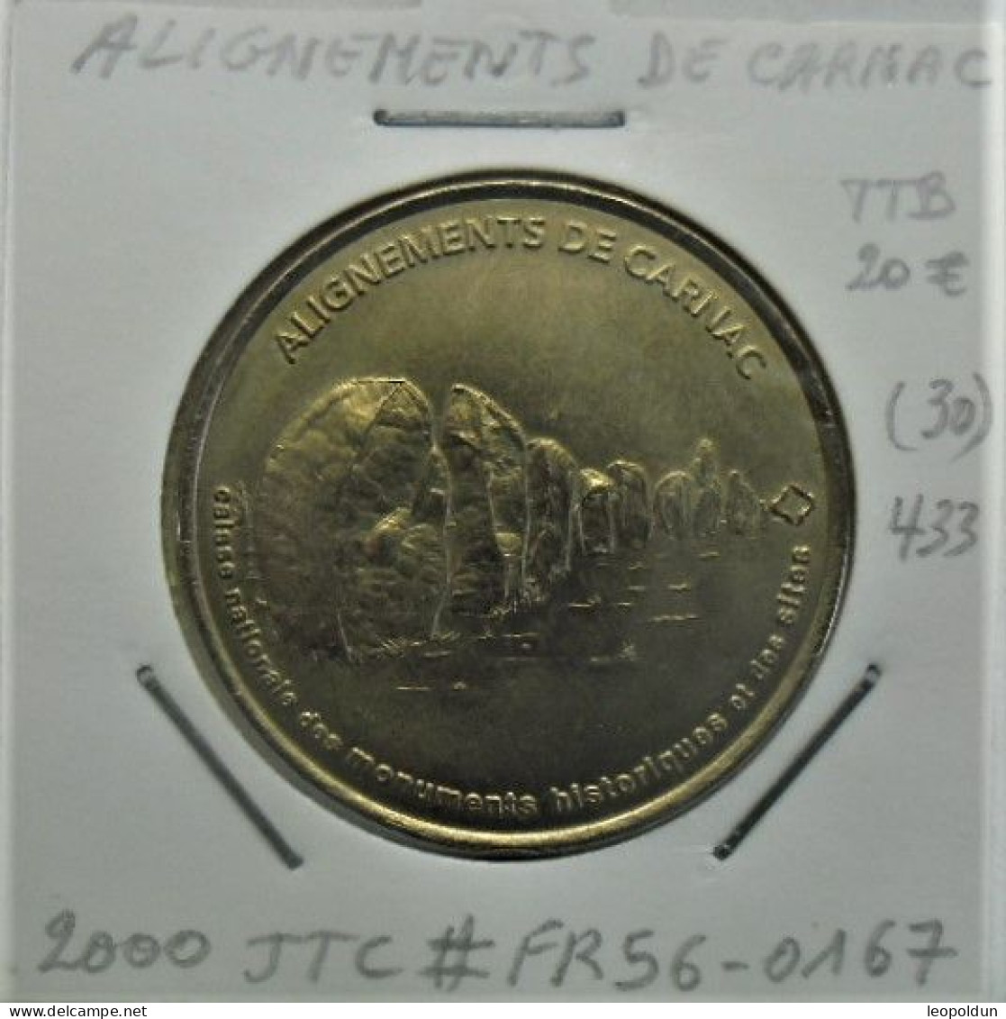 "alignements De Carnac " Jeton Touristique De La Monnaie De Paris 2000 - 2000