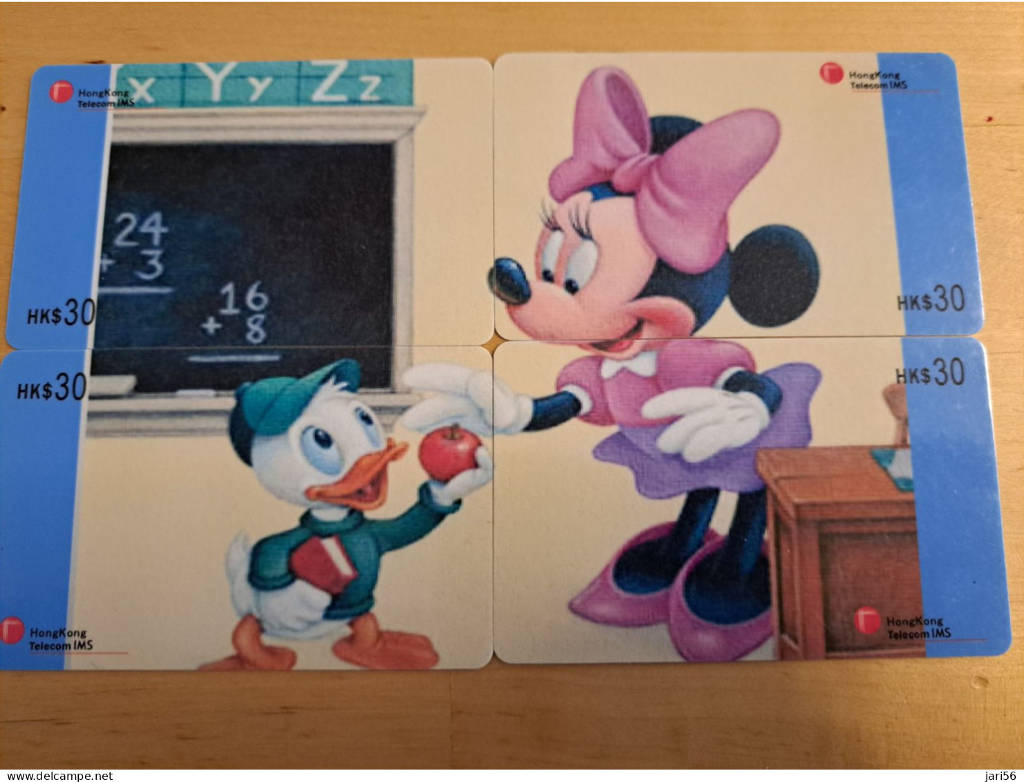 HONG KONG  /  DISNEY   PUZZLE /  SERIE 4 CARDS  /  WALT DISNEY   /   COMPLETE  SET  /    CARD USED   **15782** - Hong Kong