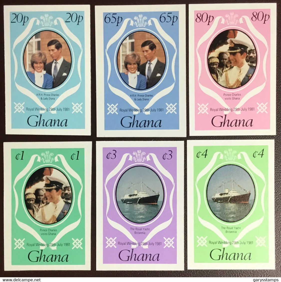 Ghana 1981 Royal Wedding Both Series IMPERF MNH - Ghana (1957-...)