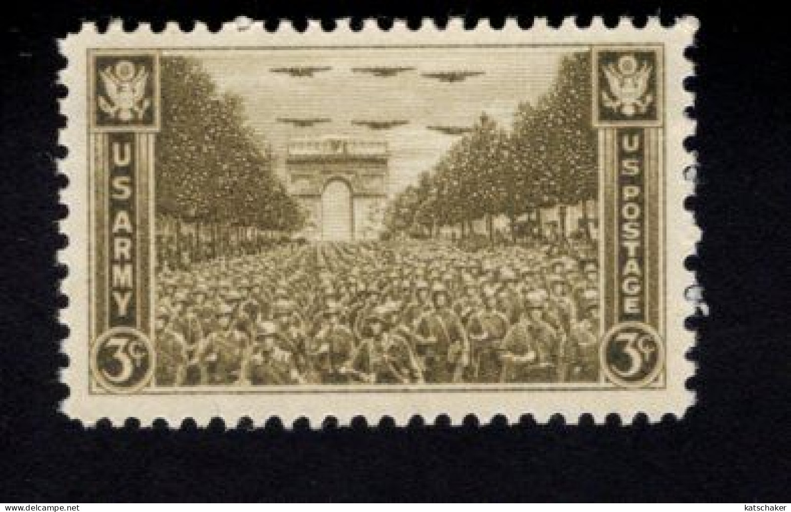 1912999707 1945 SCOTT 934 (XX) POSTFRIS MINT NEVER HINGED - ARMY ISSUE - UNITED STATES TROOPS PASSING ARCH OF TRIUMP - Other & Unclassified