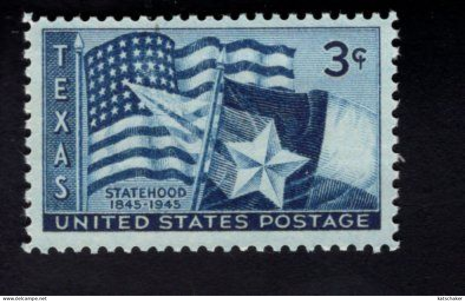 207004680 1946 SCOTT 938(XX) POSTFRIS MINT NEVER HINGED  -8 Texas Statehood FLAG - Nuevos