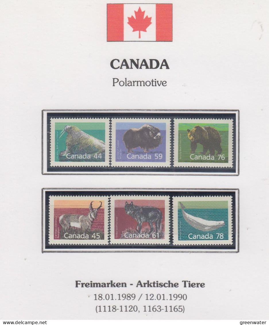 Canada 1989/1990  Arctic Animals 6v ** Mnh (CN158) - Unused Stamps