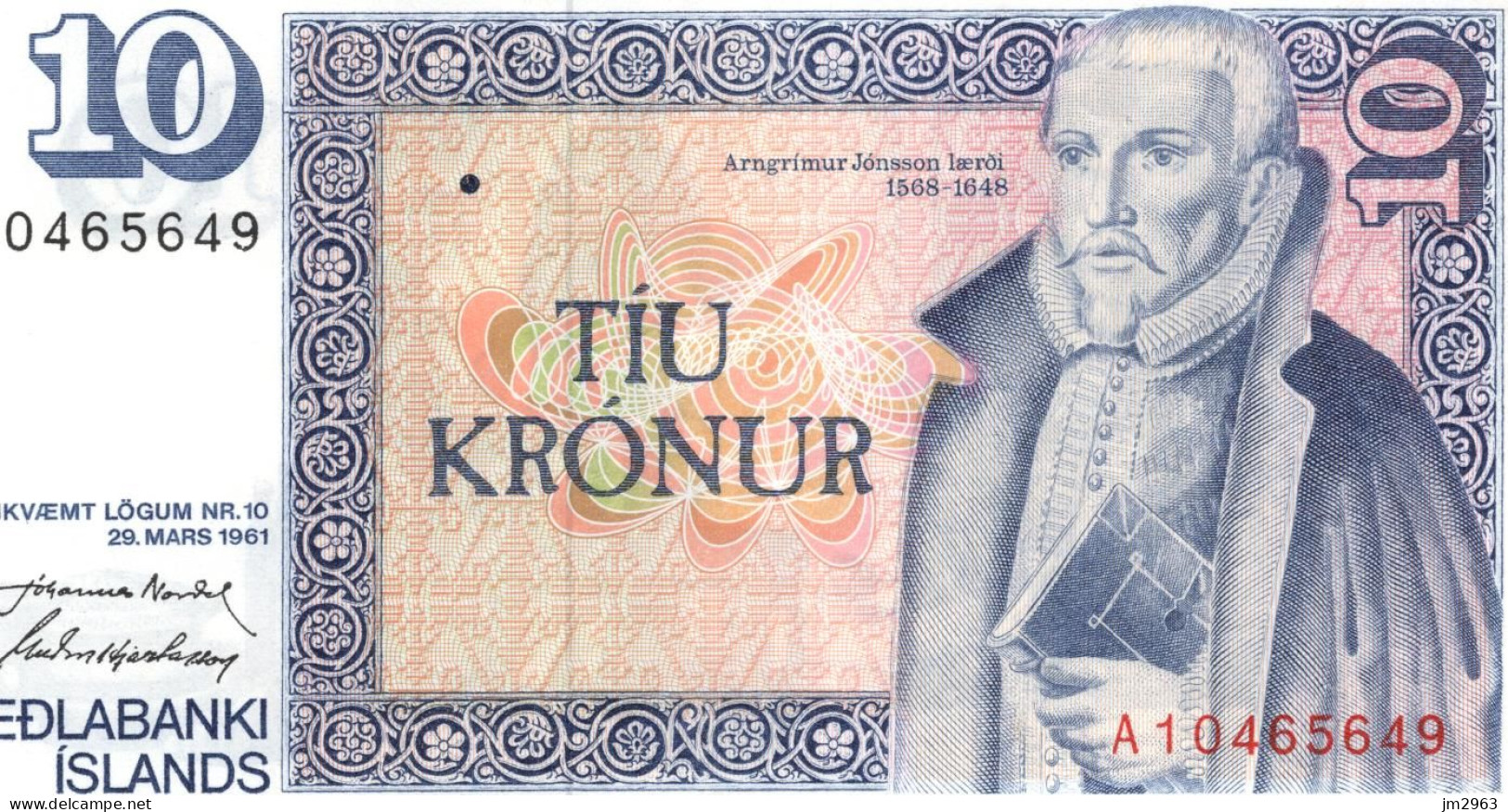 ISLANDE 10 COURONNES UNC 1961 A 10465649 - Islande