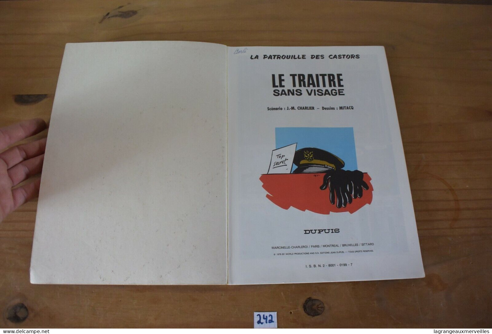 C242 BD - Patrouille Des Castors Tome 9 - Le Traitre Sans Visage - Patrouille Des Castors, La