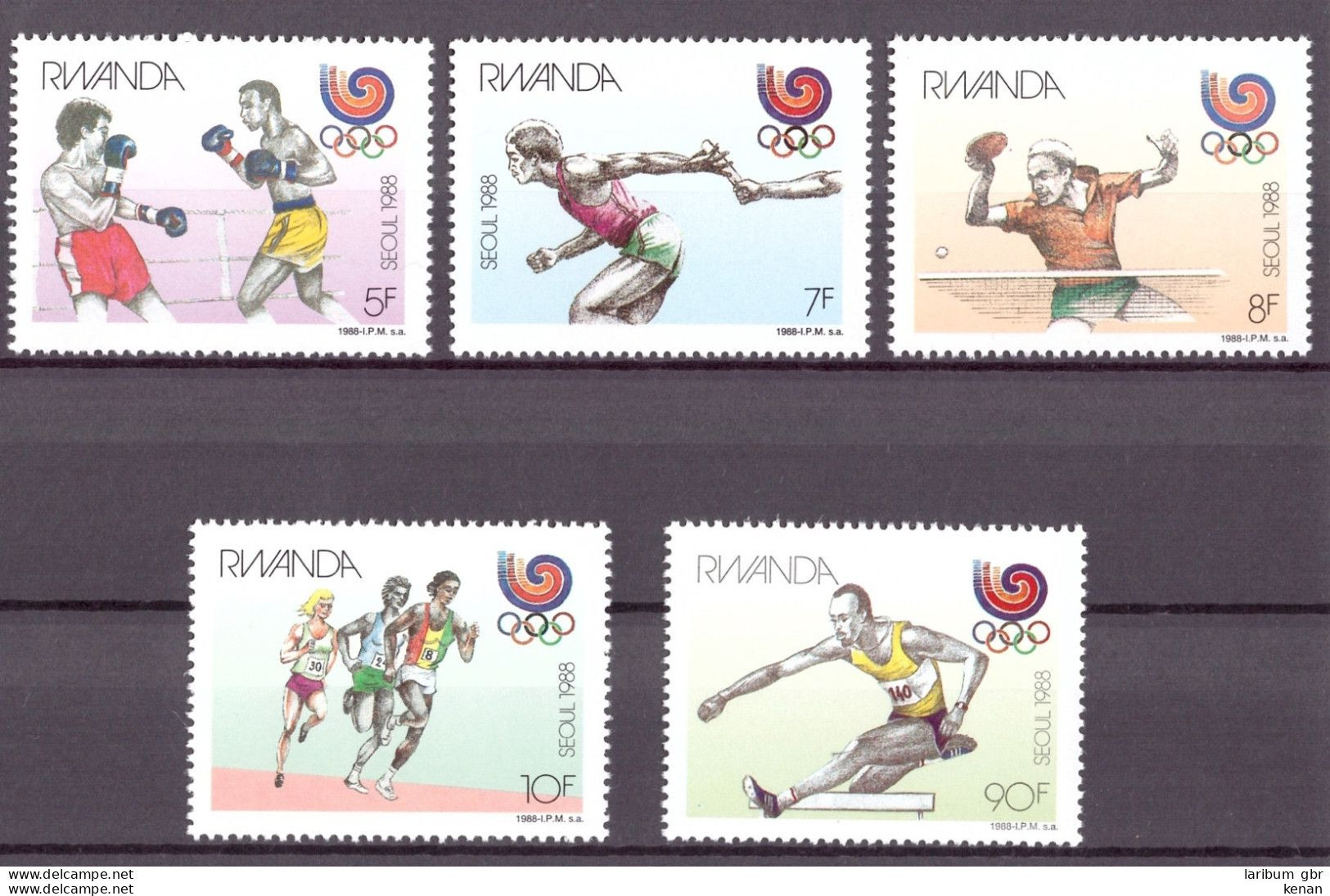 Rwanda, 1988, Mi: 1393/97 (MNH) - Nuevos