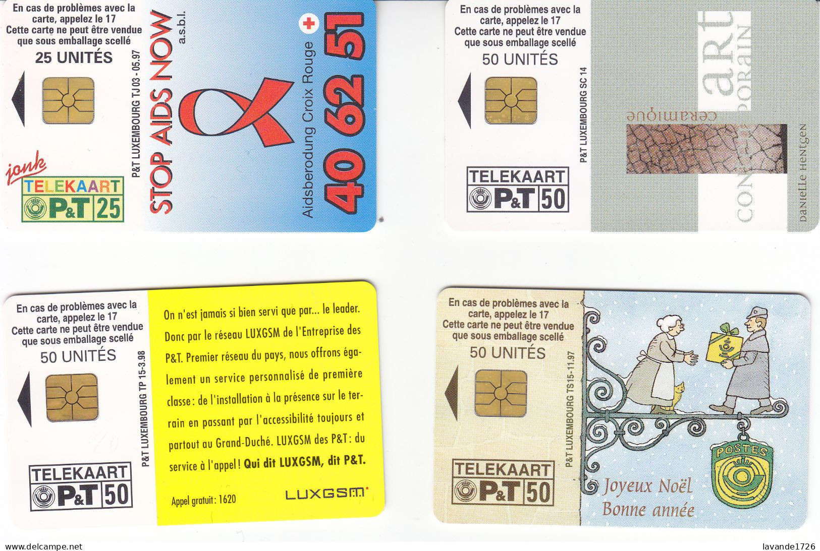 Lot De 4 Télécartes Du Luxembourg T.B.E. - Luxemburg
